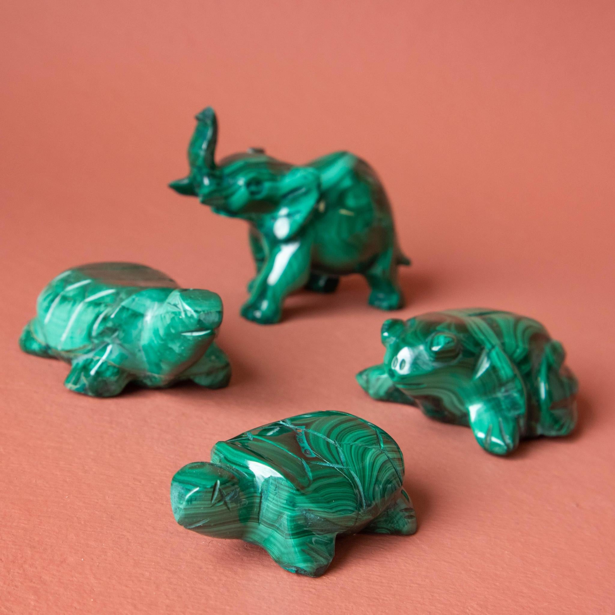 Malachite Elephant! - A Grade outlet -Harmony and Well Being