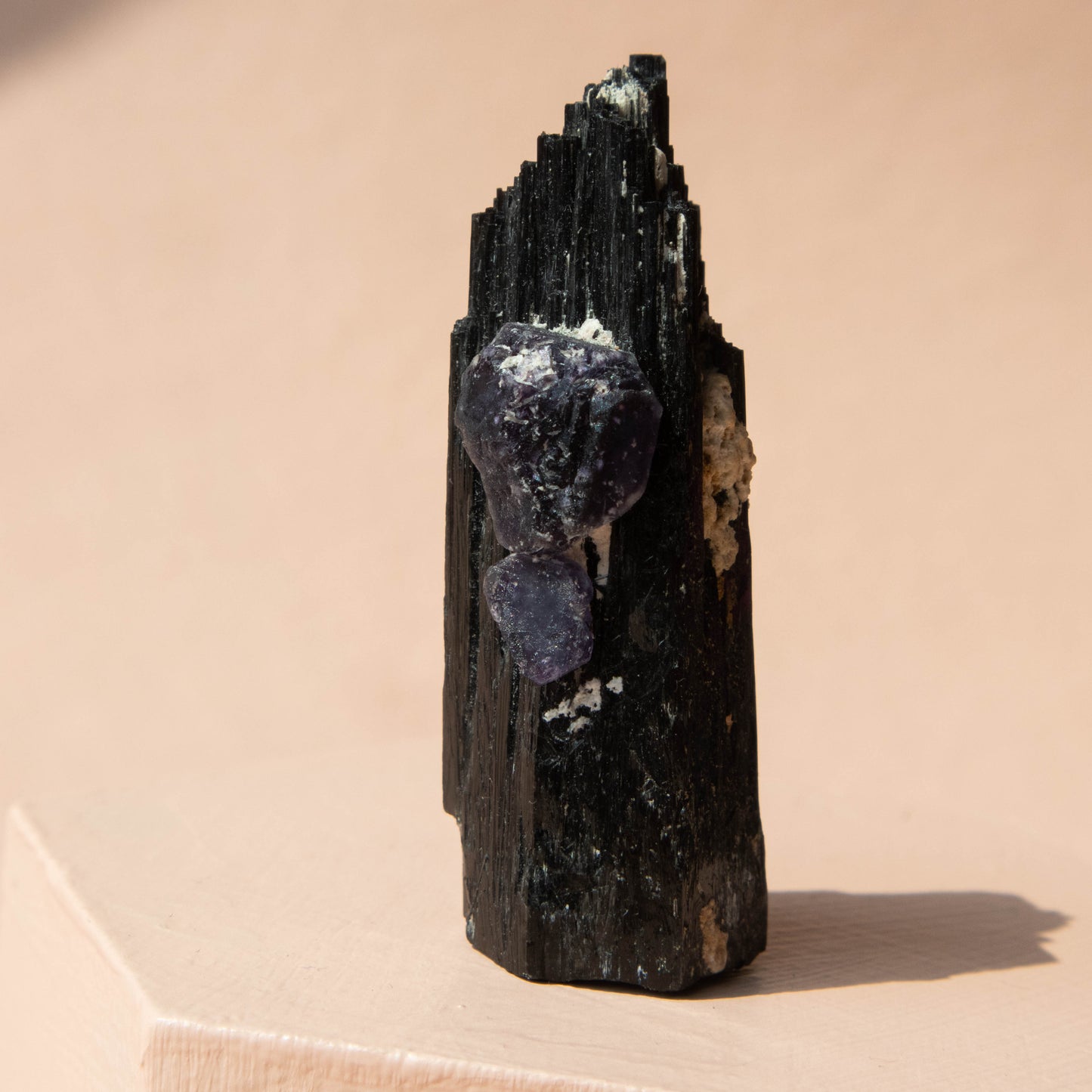 Black Tourmaline with Fluorite Specimen