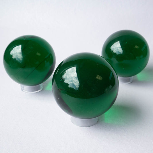 Green Glass Obsidian Sphere 3"