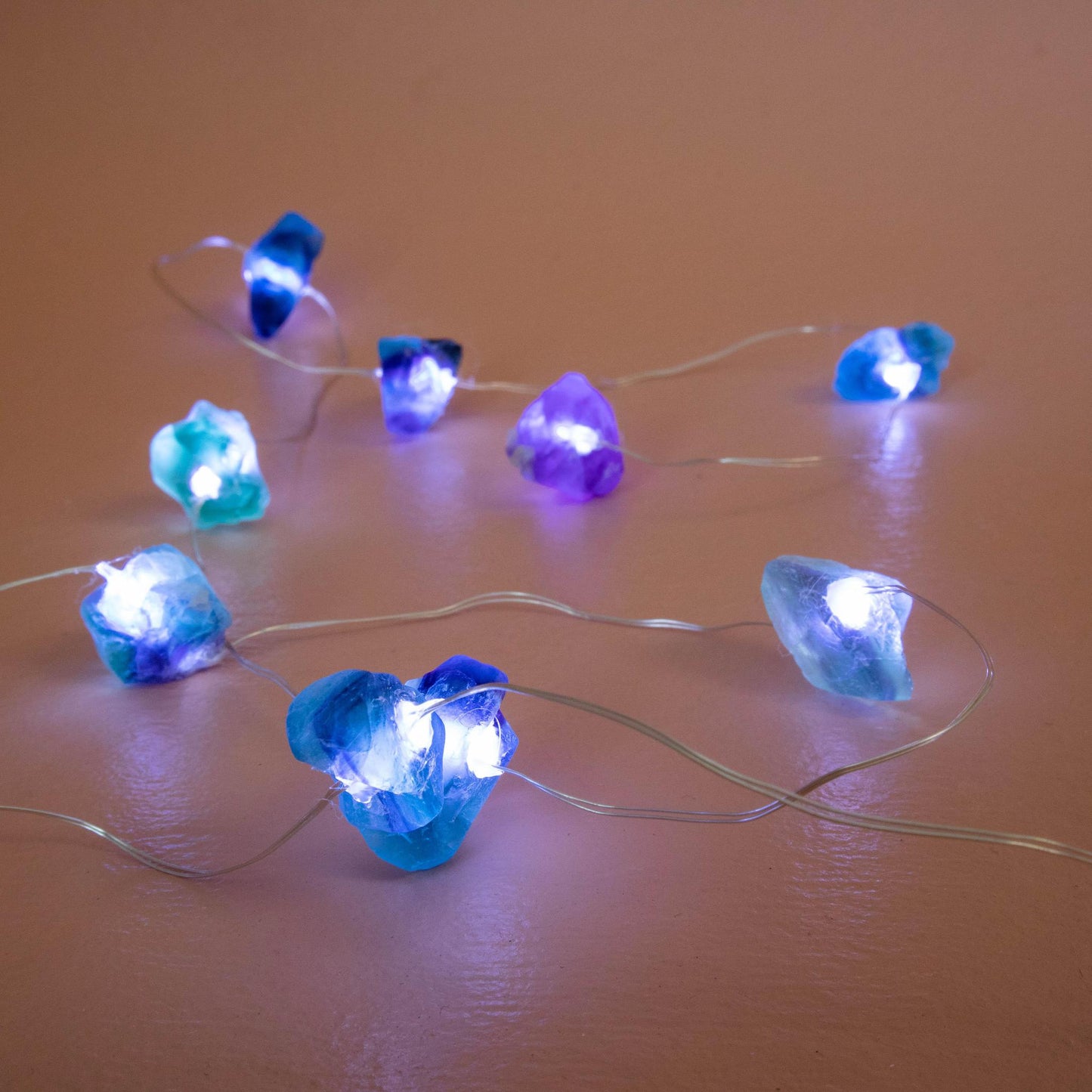 fluorite, fluorite lights, fluorite string lights, crystal string lights, gemstone string lights, crystal home decor, gemstone home decor, LED string lights, fluorite crystal, fluorite stone, fluorite properties, fluorite healing properties, fluorite metaphysical properties, fluorite meaning