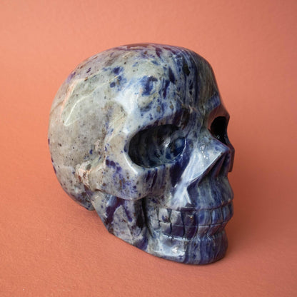 sodalite skull, sodalite crystal skull, sodalite, sodalite crystal, sodalite carving, sodalite metaphysical properties, sodalite meaning