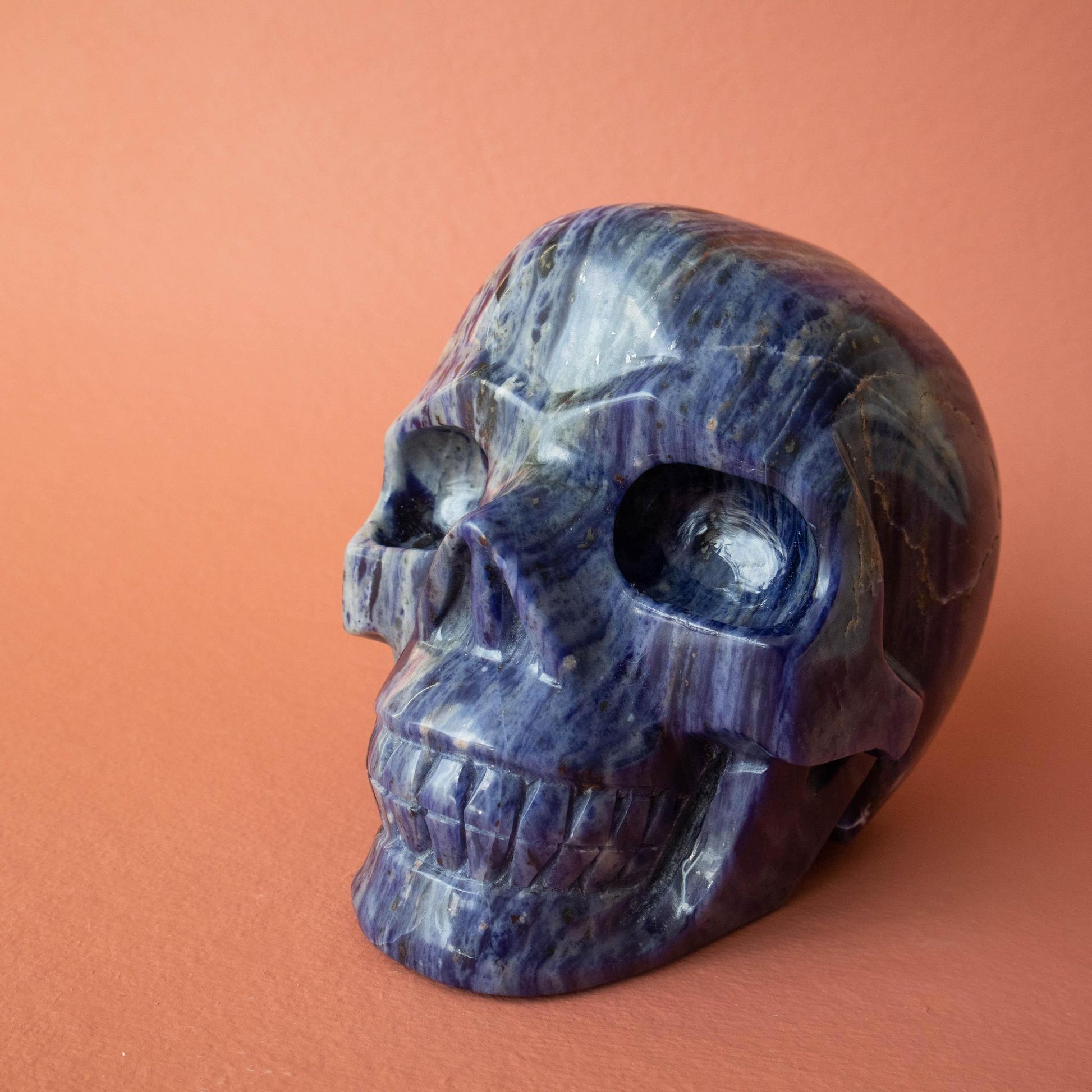 sodalite skull, sodalite crystal skull, sodalite, sodalite crystal, sodalite carving, sodalite metaphysical properties, sodalite meaning