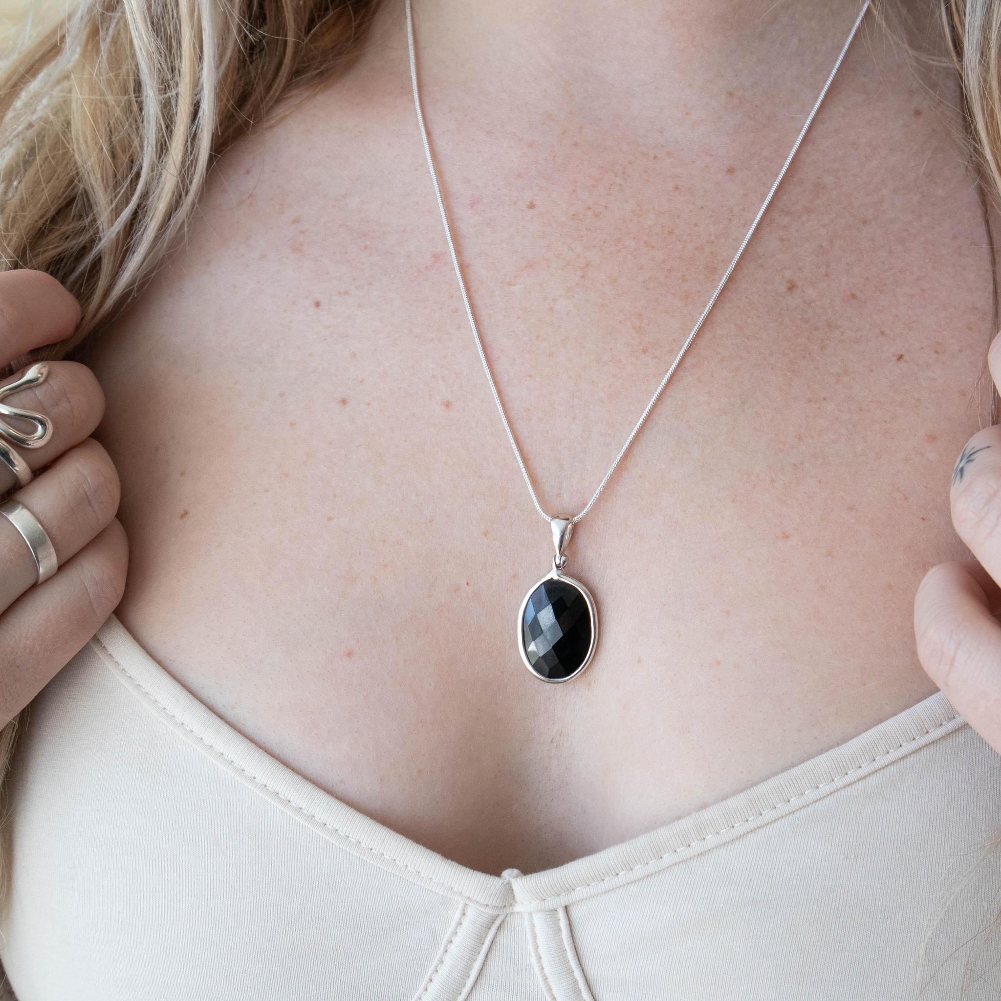 Black Spinel Pendant outlet Necklace