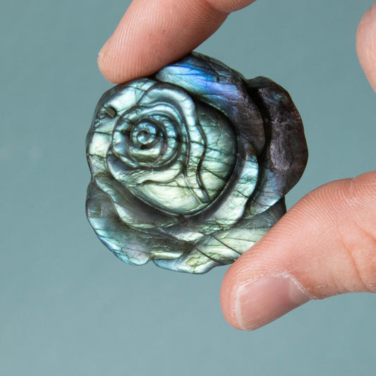 Labradorite Rose Carving