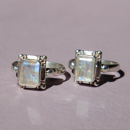 Rainbow Moonstone Ring