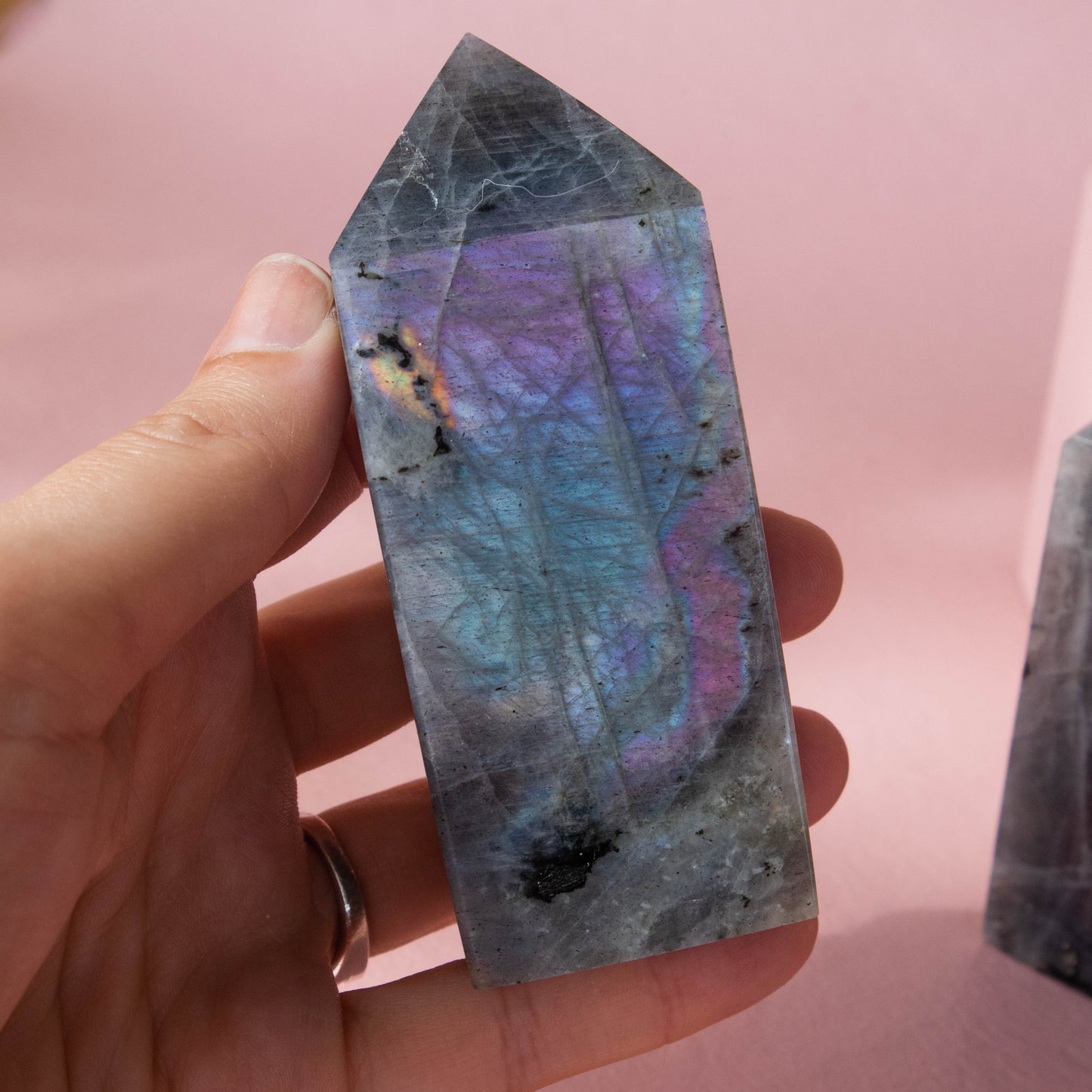 purple labradorite, purple flash labradorite, labradorite, purple labradorite tower, purple flash labradorite tower, labradorite tower, crystal tower, gemstone tower, labradorite crystal, labradorite stone, labradorite properties, labradorite healing properties, labradorite metaphysical properties, labradorite meaning, purple labradorite crystal, purple labradorite properties