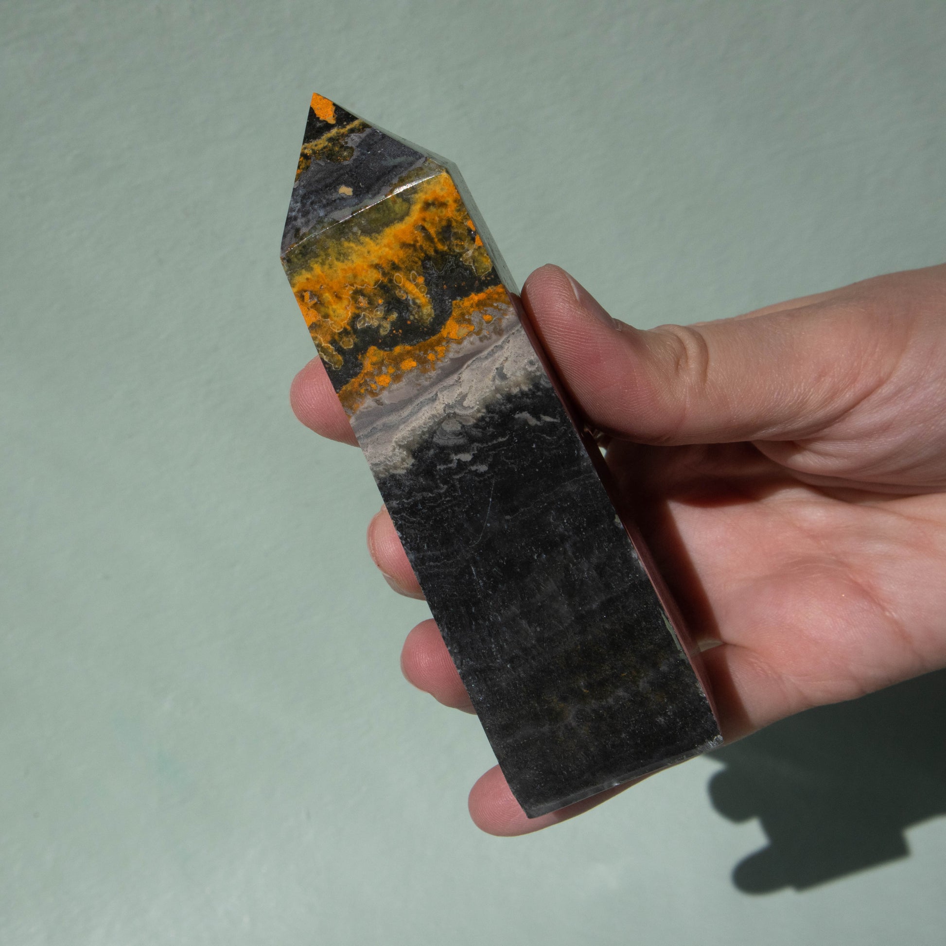 bumblebee jasper, bumblebee jasper tower, crystal tower, gemstone tower, bumblebee jasper crystal, bumblebee jasper stone, bumblebee jasper properties, bumblebee jasper healing properties, bumblebee jasper metaphysical properties, bumblebee jasper meaning