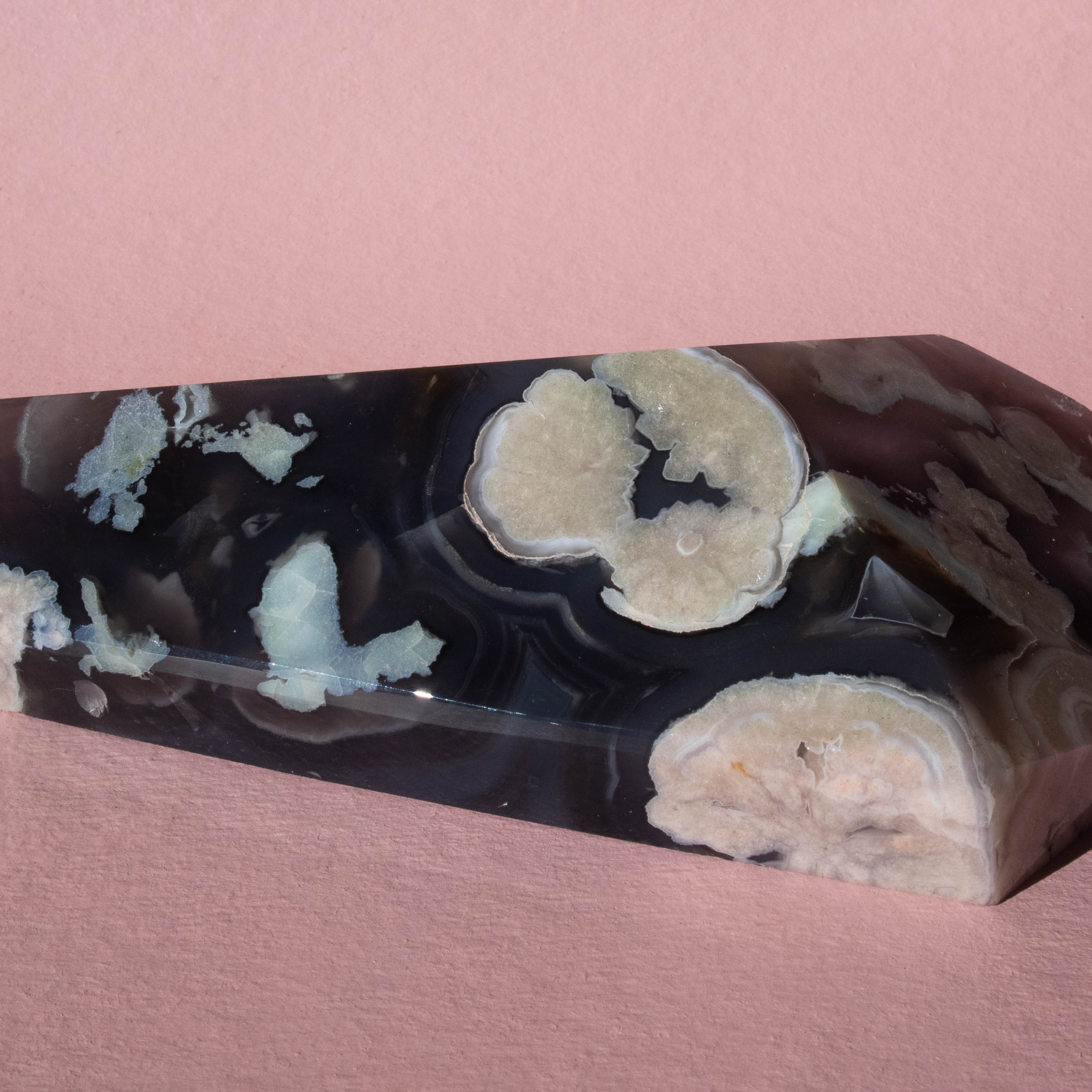 UNIQUE Black Flower Agate Freeform, Flower Agate Freeform, Crystal outlet Freeform