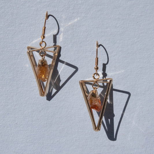 Citrine Pendulum Dangle Earrings