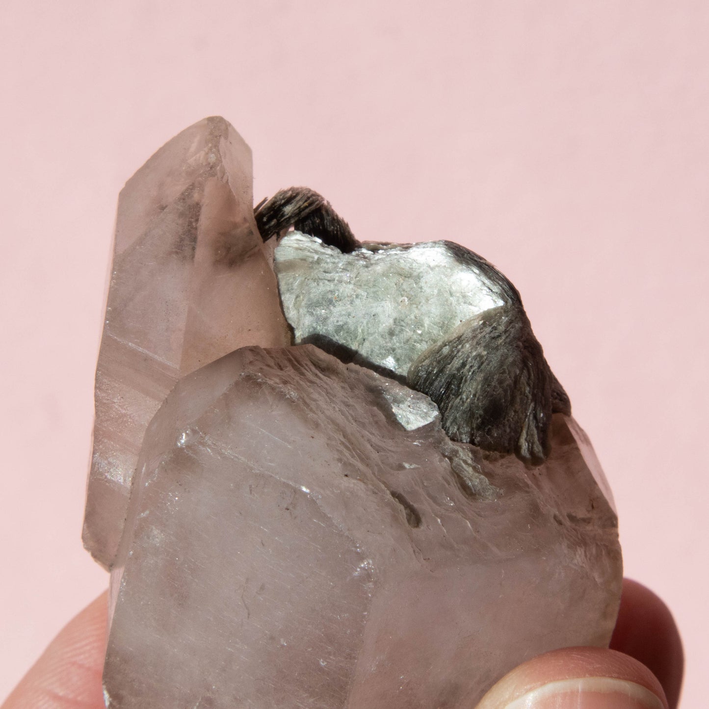 Raw Smoky Quartz Point with Mica