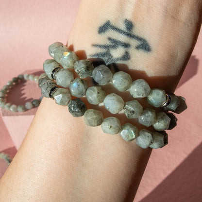 Labradorite Faceted Bead Bracelet