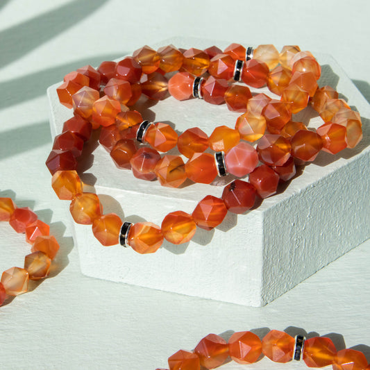 Carnelian Faceted Bead Bracelet