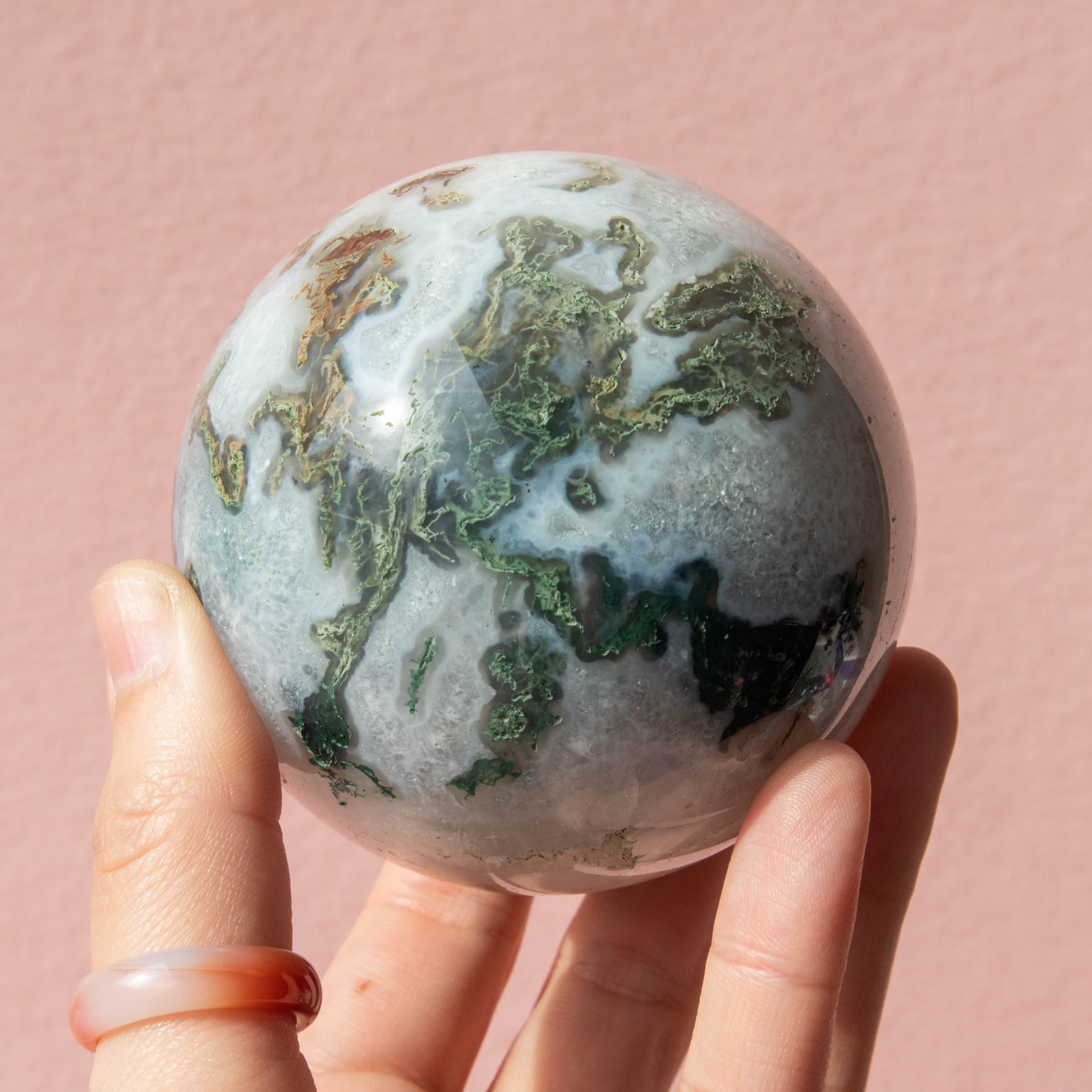 XXL on sale Moss Agate Sphere