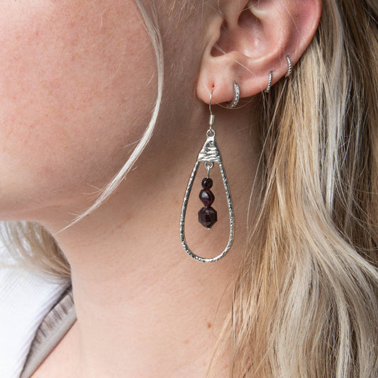 Garnet Dangle Earrings