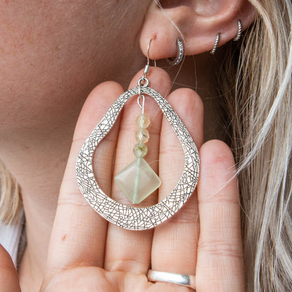 Chrysoprase & Prehnite Dangle Earrings