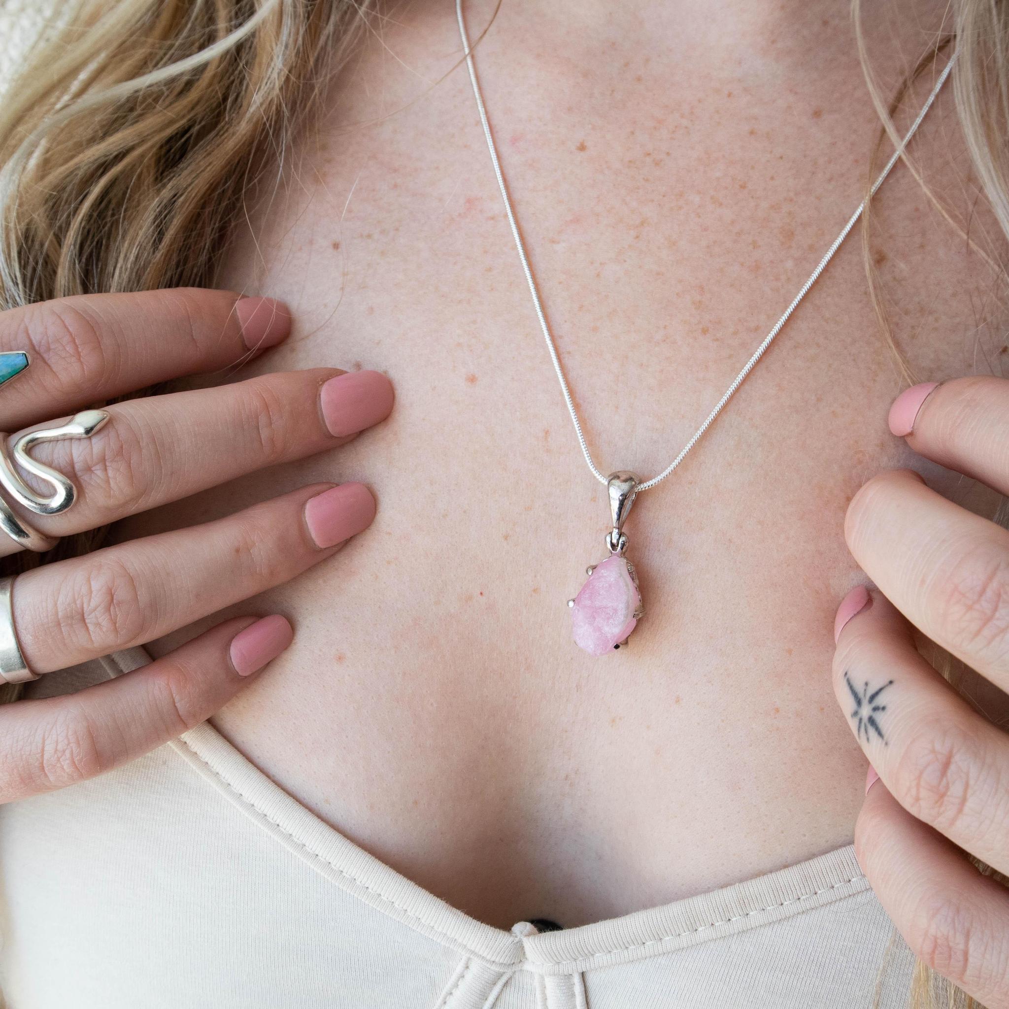 Rough Pink Tourmaline Pendant 1 3/4