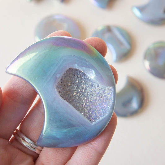 Druzy Aura Agate Moon