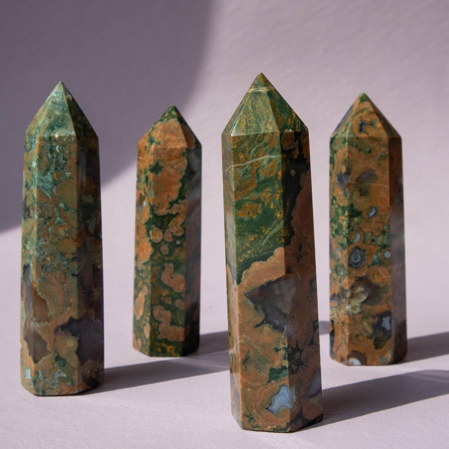 rainforest rhyolite, rainforest rhyolite tower, crystal tower, gemstone tower, rainforest rhyolite crystal, rainforest rhyolite stone, rainforest rhyolite properties, rainforest rhyolite healing properties, rainforest rhyolite meaning, rainforest jasper, rainforest jasper tower, rainforest jasper properties