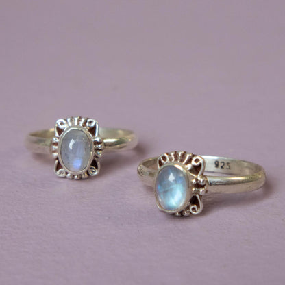 Rainbow Moonstone Ring