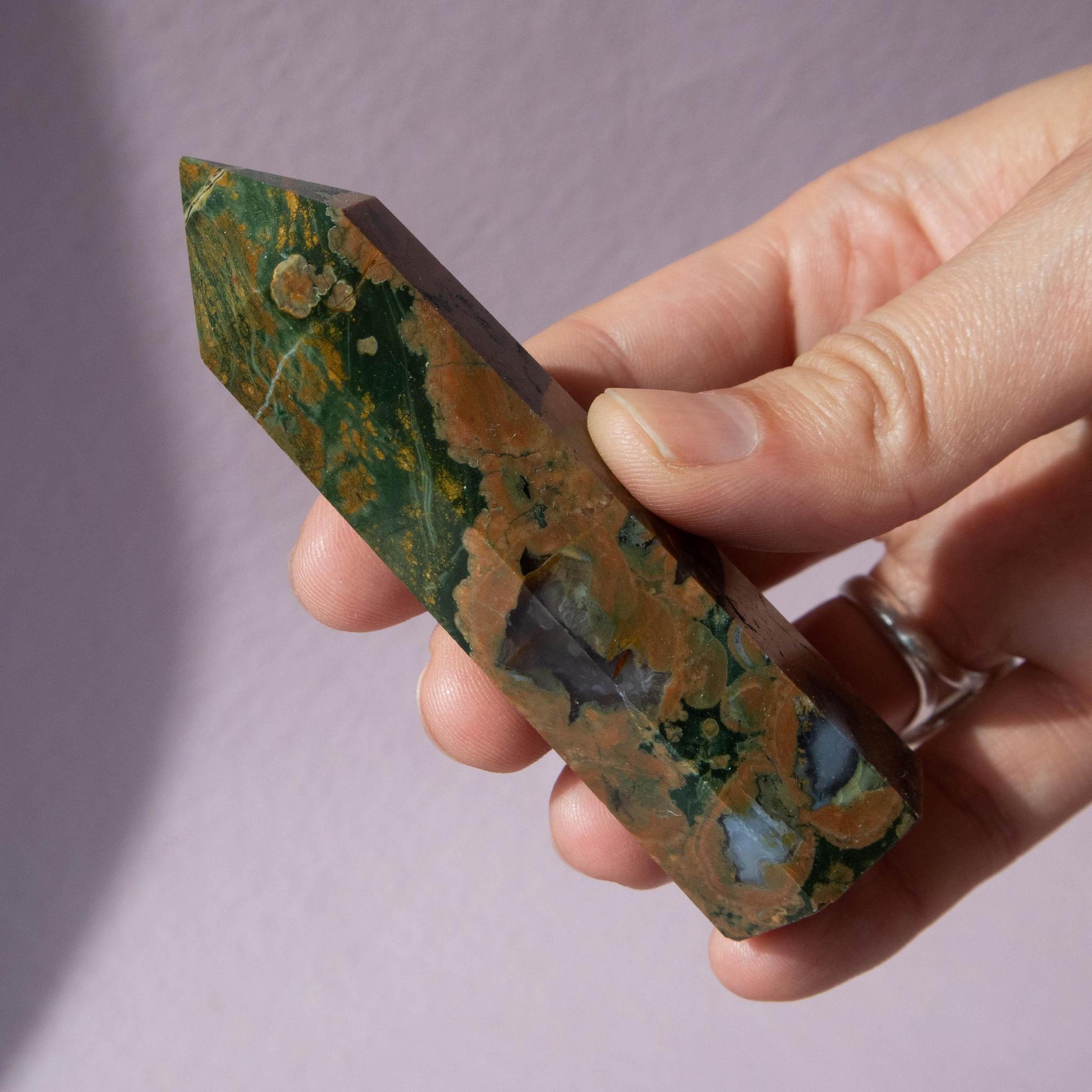 rainforest rhyolite, rainforest rhyolite tower, crystal tower, gemstone tower, rainforest rhyolite crystal, rainforest rhyolite stone, rainforest rhyolite properties, rainforest rhyolite healing properties, rainforest rhyolite meaning, rainforest jasper, rainforest jasper tower, rainforest jasper properties